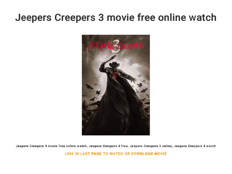 jeepers creepers watch online movie